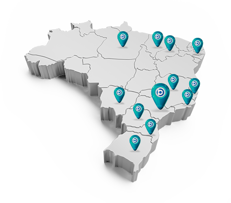 Mapa com localizações