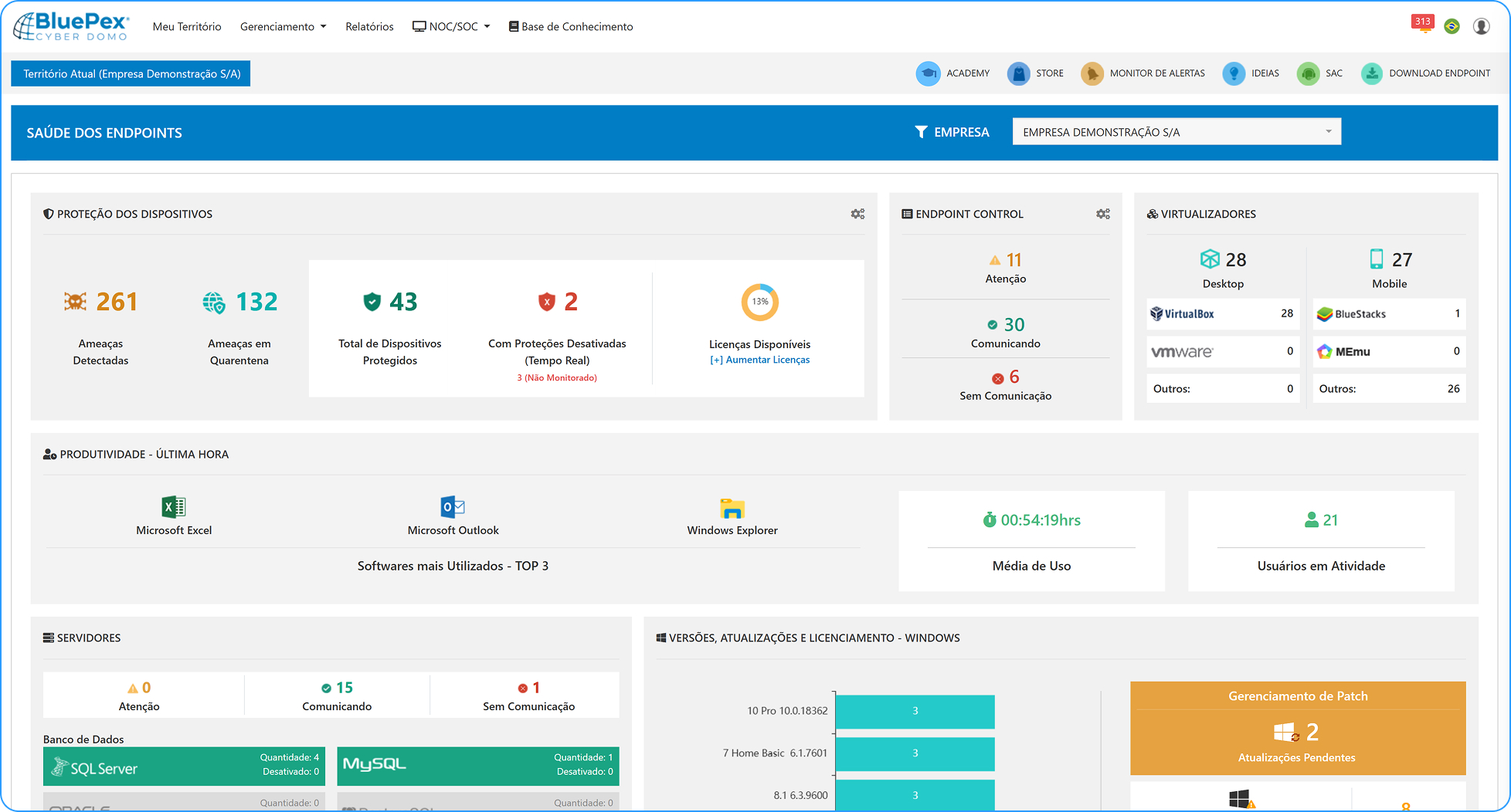 Dashboard BluePex Endpoint Control